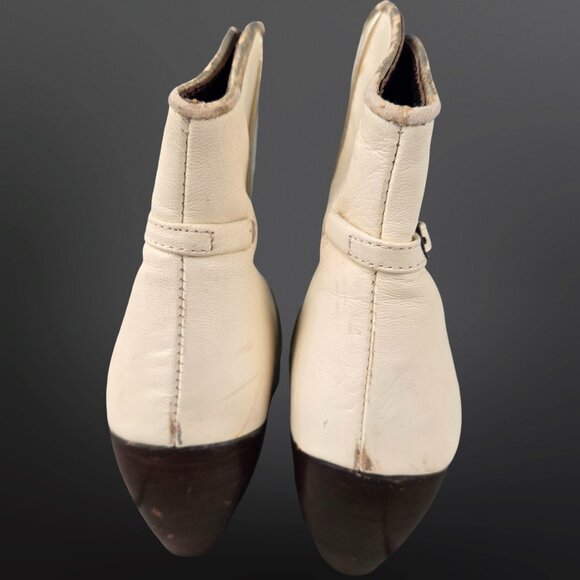 Y2K Miss Sixty Western Ankle Boots Size 40 US 9 Off White Leather Indie Sleaze - Picture 11 of 16